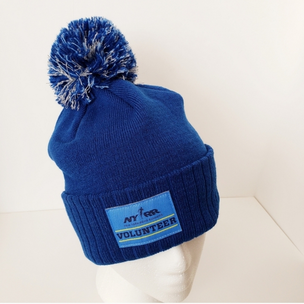 Blue New Balance Knit Pom Pom Hat